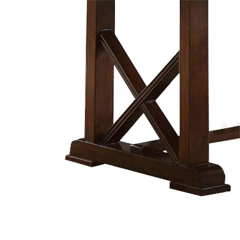 Benjara Rectangular Wooden Dining Table- Brown