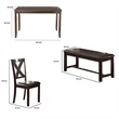 Benjara Rubber Wood 6 Pieces Dining Set In Espresso Brown