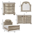 Benjara Caitlin 4 Pc Queen Bedroom Set- Silver
