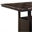 Benjara Faux Marble Top Counter Height Table With Bottom Compartment- Brown