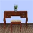 Benjara Cherub Vanity Set Featuring Stool and Flip-Up Mirror Cherry Brown