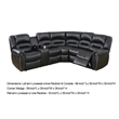 Benjara 3 PC Bonded Leather Upholstered Reclining Sectional with Console- Black