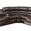 Benjara Bonded Leather 3 Piece Reclining Sectional- Brown