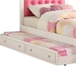 Benjara Cherub Twin Size Bed With Trundle In Pink And White