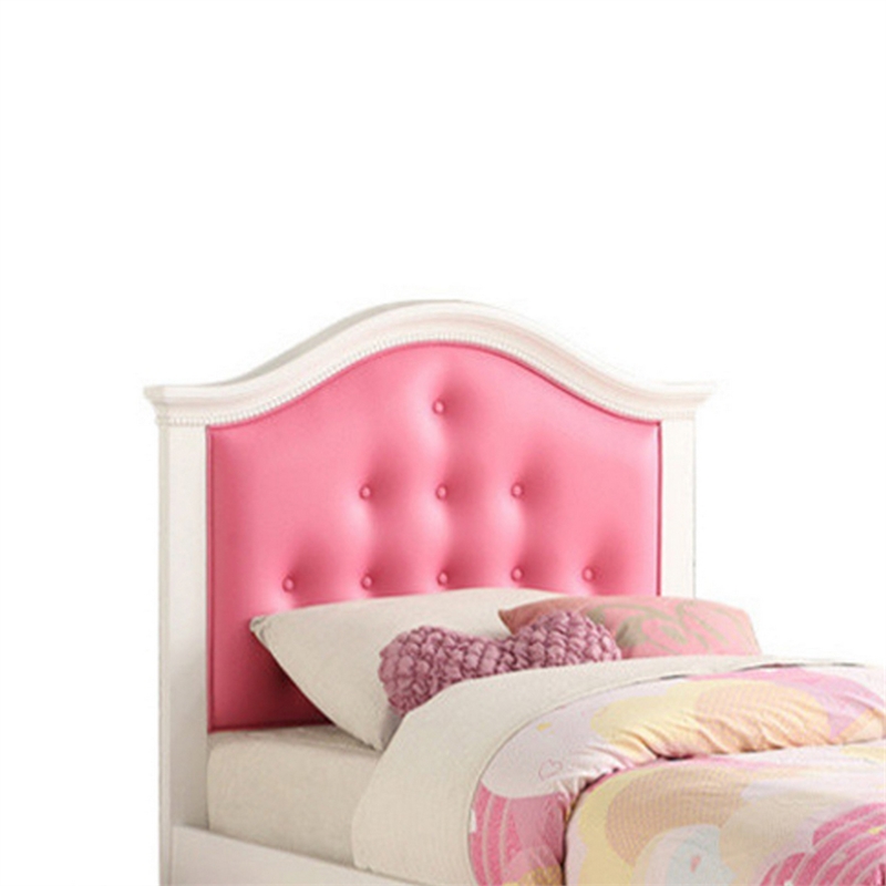 Benjara Cherub Twin Size Bed With Trundle In Pink And White