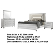 Benjara Mory 4pc Queen Bedroom Set- Herringbone Pattern- LED- White Wood