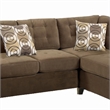 Benjara Luxurious & Plush 2 PC Corduroy Sectional Sofa In waffle Suede Truffle