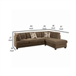 Benjara Luxurious & Plush 2 PC Corduroy Sectional Sofa In waffle Suede Truffle