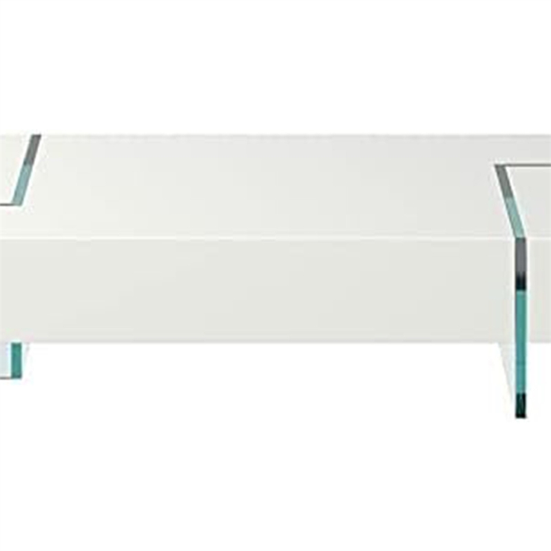 Benjara Wami Tall Coffee Table- Tempered Glass- 53