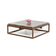 Benjara Square Shape Rustic Steel Framed Coffee Table w/ Concrete Top-Brown/Gray