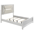 Benjara Mory 5pc Queen Bedroom Set- Herringbone Graphic Pattern- LED- White