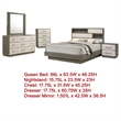 Benjara Fene 5pc Queen Bedroom Set- Gray- Brown- Built In Headboard Bookcase