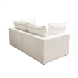 Benjara Agg 2pc Modular Sofa- Ivory Faux Shearing Fabric- 2 Accent Pillows