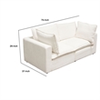 Benjara Agg 2pc Modular Sofa- Ivory Faux Shearing Fabric- 2 Accent Pillows