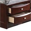 Benjara Panel Design Eastern King Size Bed with Bookcase and Drawers- Brown