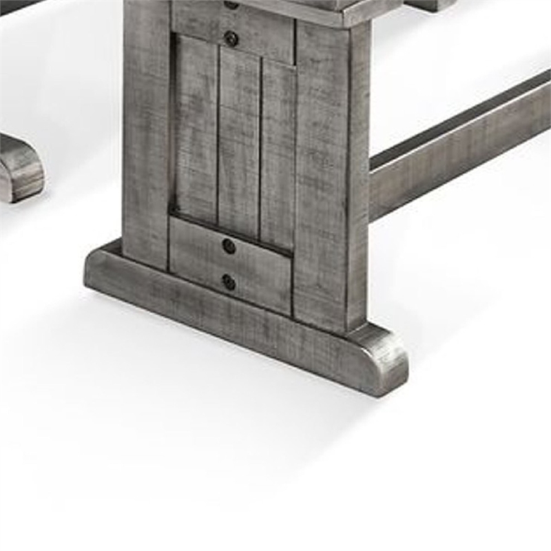 Benjara Zeka 4pc Breakfast Nook Dining with Storage Bench Set-Gray Mahogany Wood