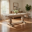 Benjara Anna Dining Table- Carved Legs- Natural Wheat Wood- 84