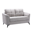 Benjara Odin 2 PC Sofa & Loveseat Set- Light Gray Linen Upholstery