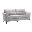 Benjara Odin 2 PC Sofa & Loveseat Set- Light Gray Linen Upholstery