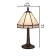 Benjara Tree Like Metal Body Table lamp with Conl Shade-Beige/Bronze