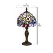 Benjara Metal Body Table Lamp with Butterfly Design Shade- Multicolor