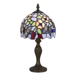 Benjara Metal Body Table Lamp with Butterfly Design Shade- Multicolor