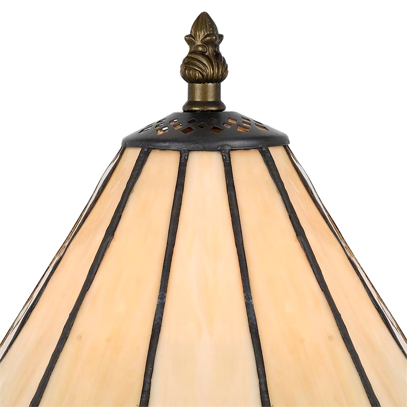 Benjara Tree Like Metal Body Table lamp with Conl Shade-Bronze/Beige
