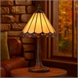 Benjara Tree Like Metal Body Table lamp with Conl Shade-Bronze/Beige