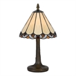 Benjara Tree Like Metal Body Table lamp with Conl Shade-Bronze/Beige