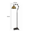 Benjara Downbridge Metal Floor Lamp with Leaf Accents- Multicolor