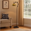 Benjara Downbridge Metal Floor Lamp with Leaf Accents- Multicolor