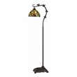 Benjara Downbridge Metal Floor Lamp with Leaf Accents- Multicolor