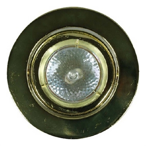 Benjara 4&quot 12V Round Ceiling Light with Metal- Antique Brass