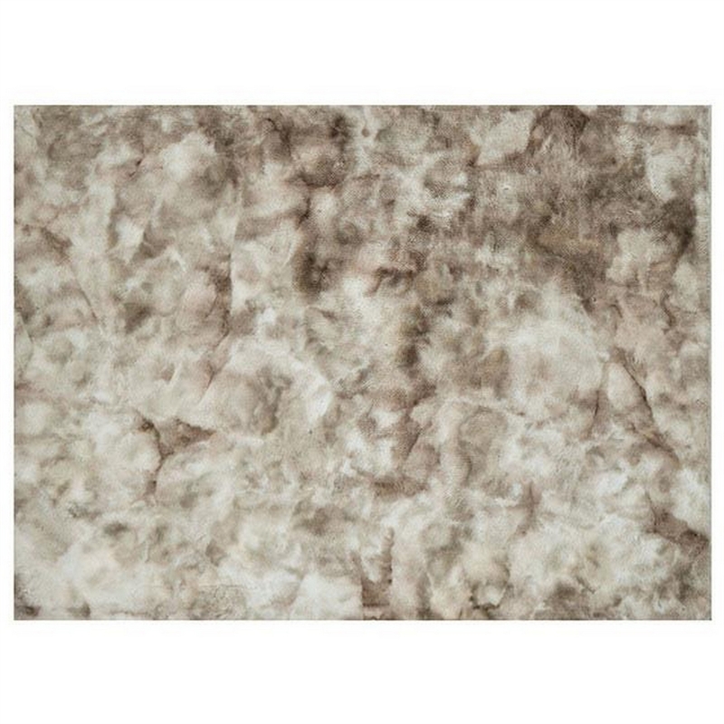 Benjara 5 x 7 Area Rug-Non Slip Canvas Backing - Tie Dye Polyester in Beige