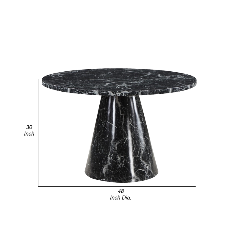 Benjara Olivia Dining Table- Pedestal Base- 48