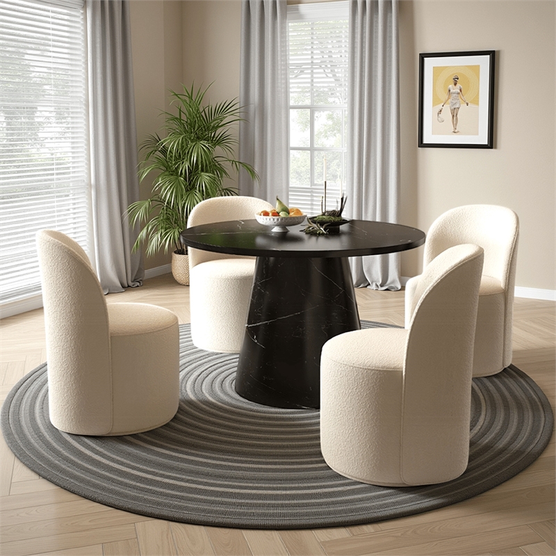 Benjara Olivia Dining Table- Pedestal Base- 48