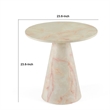 Benjara Cid Pany End Table- Modern Off White Faux Marble- Round 24