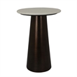 Plant Stand Accent Table- Bronze Metal- White Marble Top- 23 Inch