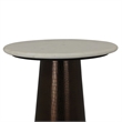 Plant Stand Accent Table- Bronze Metal- White Marble Top- 23 Inch