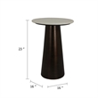 Plant Stand Accent Table- Bronze Metal- White Marble Top- 23 Inch