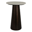 Plant Stand Accent Table- Bronze Metal- White Marble Top- 23 Inch