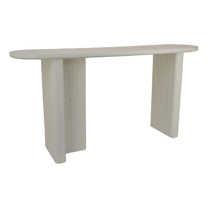 Console Table- White Wood- 63 Inch Rectangular Top with Minimalist Legs