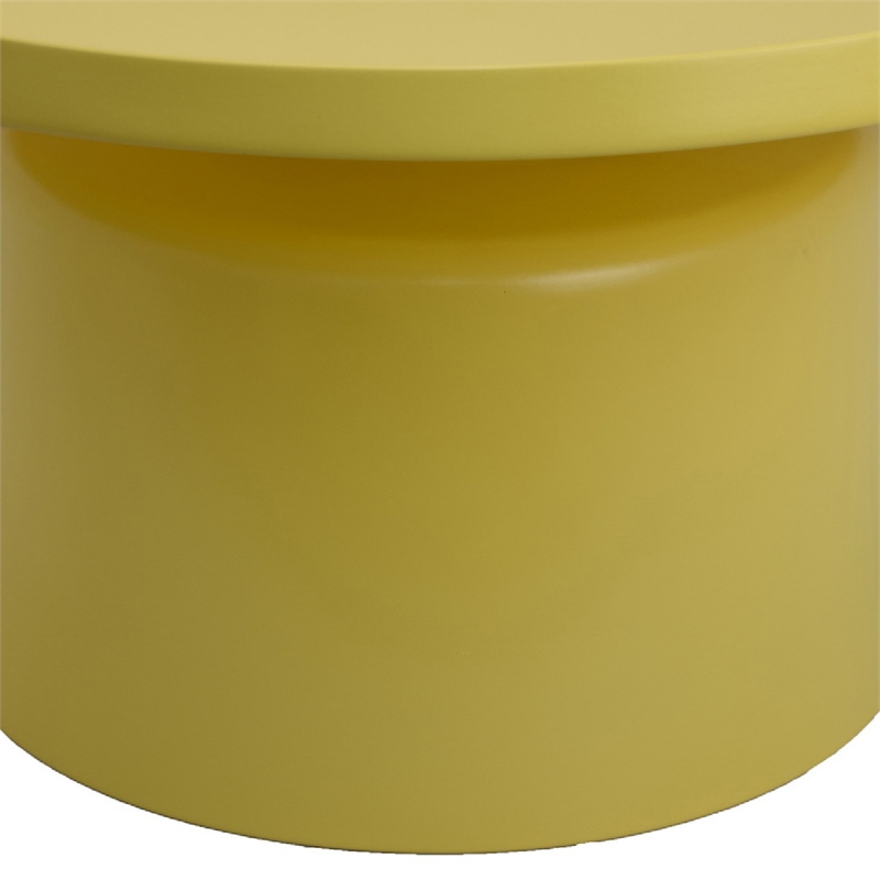 Lumia Plant Stand- Yellow Metal- Minimalist Round Top- 28 Inch