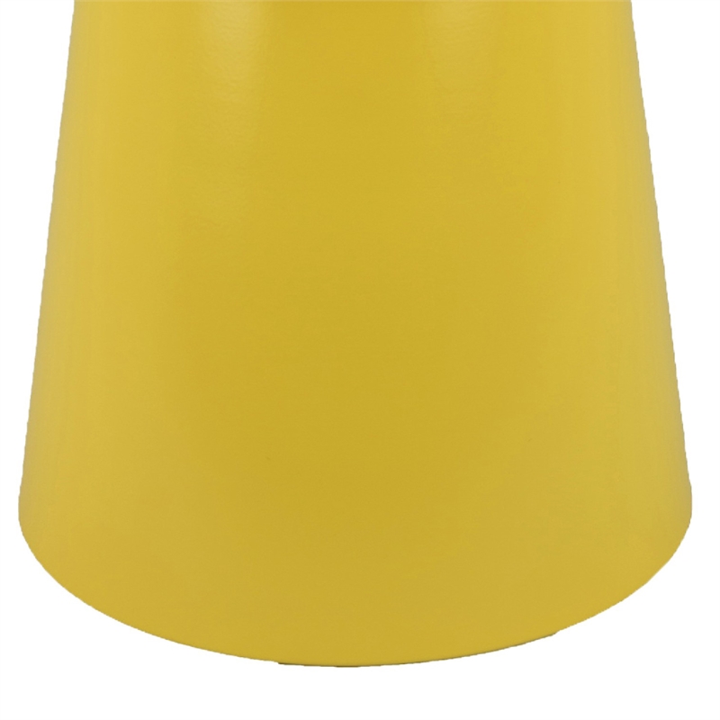 Lumia Plant Stand- Yellow Finish- Raised Rim Top Retro Accent- 19 Inch