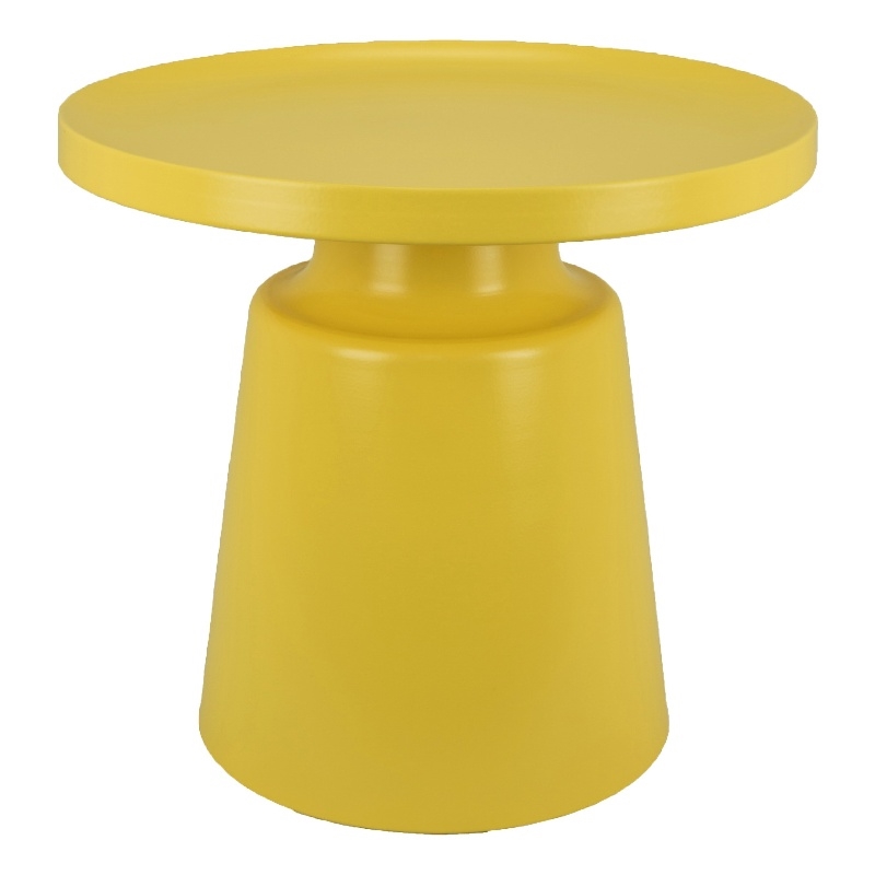 Lumia Plant Stand- Yellow Finish- Raised Rim Top Retro Accent- 19 Inch
