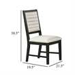 Pex Dining Side Chair Set of 2- Channel Tufted Back- Espresso Brown