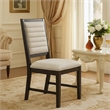 Pex Dining Side Chair Set of 2- Channel Tufted Back- Espresso Brown