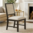 Pex Dining Side Chair Set of 2- Channel Tufted Back- Espresso Brown