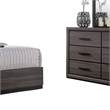 Kalie 4pc Queen Bedroom Set with Bookcase Headboard- Storage- Gray Wood