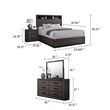 Kalie 5pc Queen Bedroom Set with Bookcase Headboard- 2 Nightstands- Gray